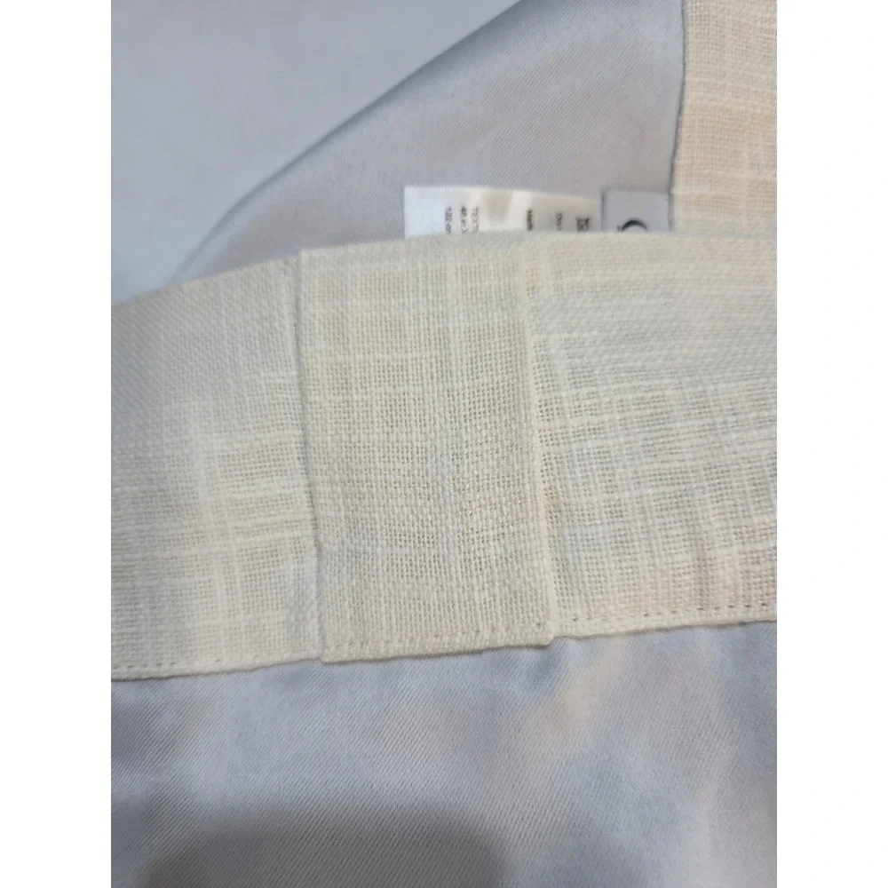 Quince Textured Cotton Room Darkening Curtain Panel Ivory 48x108 Single